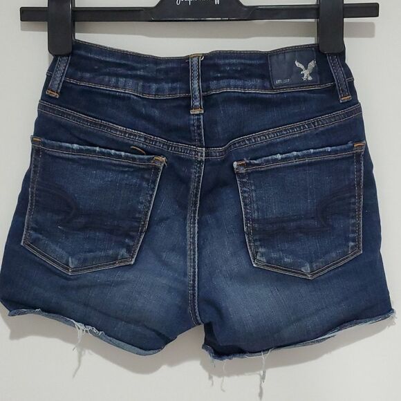American Eagle super stretch high rise dark wash jean shorts - Picture 3 of 8
